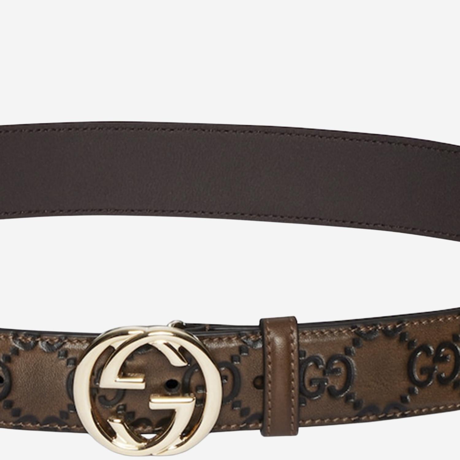 CINTURA CON FIBBIA INCROCIO GG 813008 AAFYH2743 GUCCI 