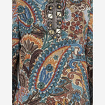 Abito remi con fantasia floreale damascata REMI BLUE PHILIPPA 1970 
