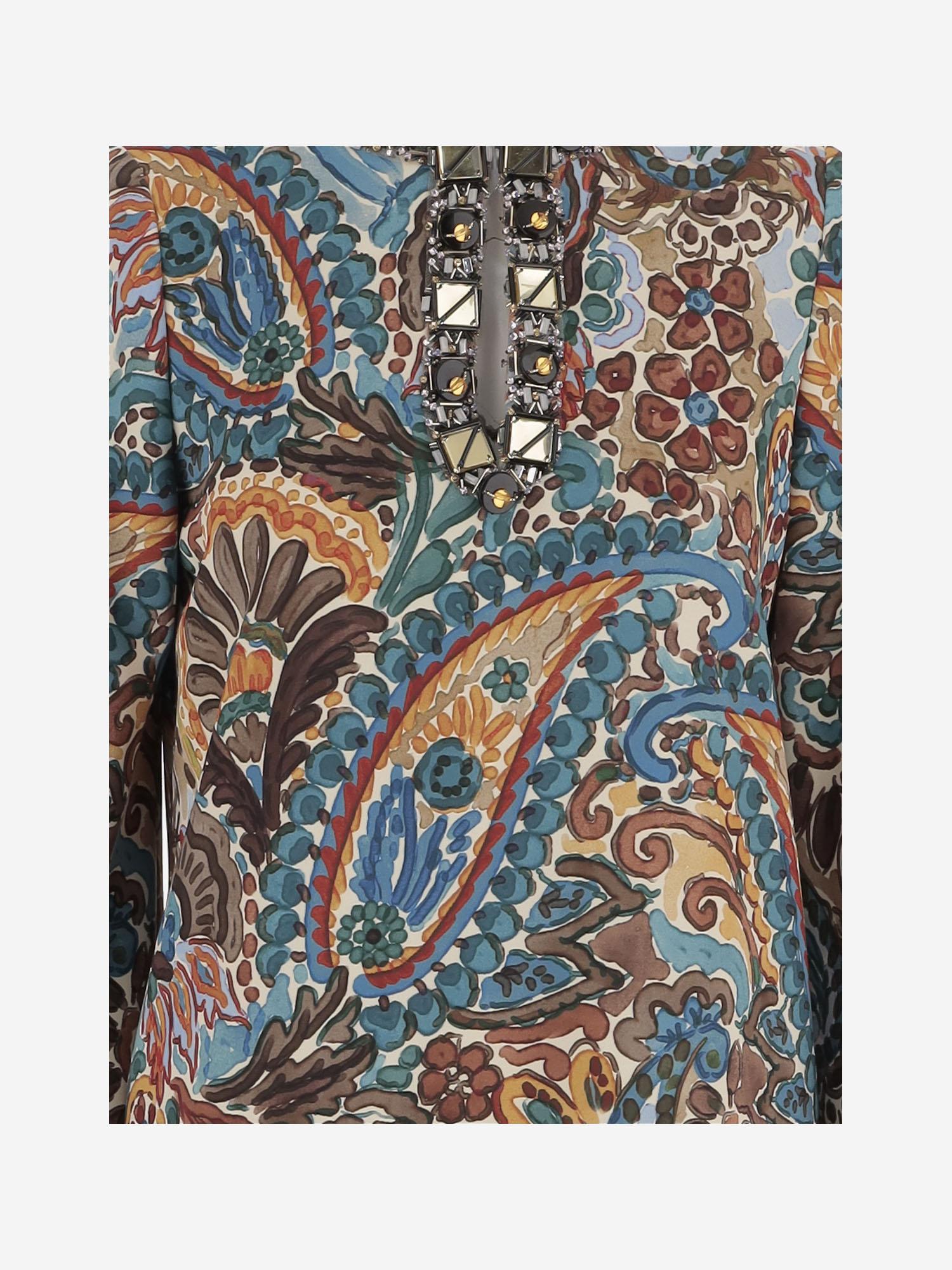 Abito remi con fantasia floreale damascata REMI BLUE PHILIPPA 1970 