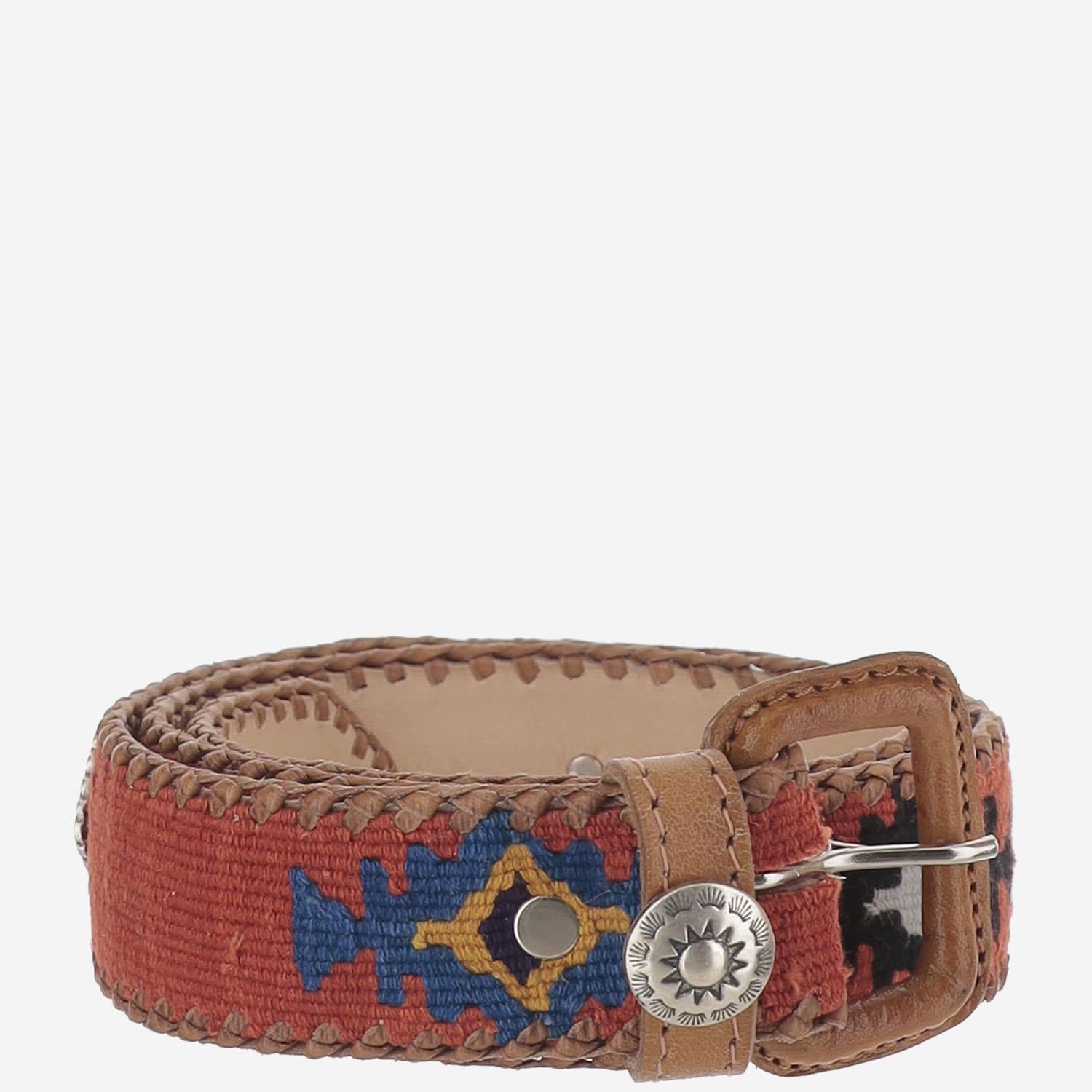 CINTURA IN PELLE E TESSUTO AMAZONIA COCCIO WAITZ 