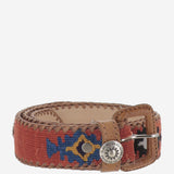 CINTURA IN PELLE E TESSUTO AMAZONIA COCCIO WAITZ 