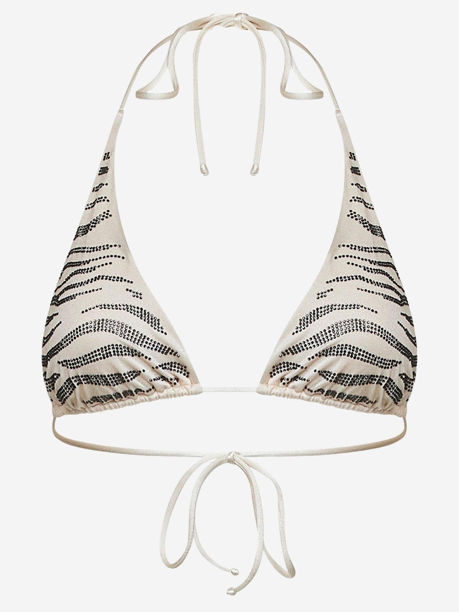 TOP BIKINI GUIANA CON MOTIVO ANIMALIER IN STRASS GUIA003 00235L MC2 SAINT BARTH 