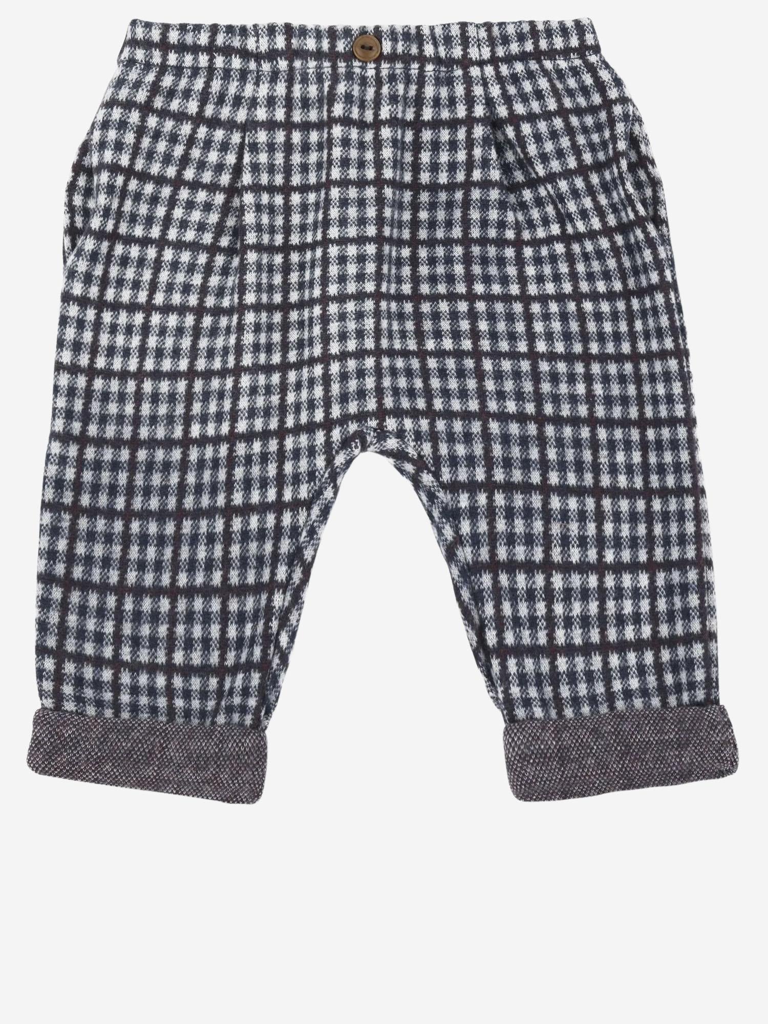 Pantaloni Simon con motivo a quadri 25W186 DARKBLUE 1+ IN THE FAMILY KIDS 