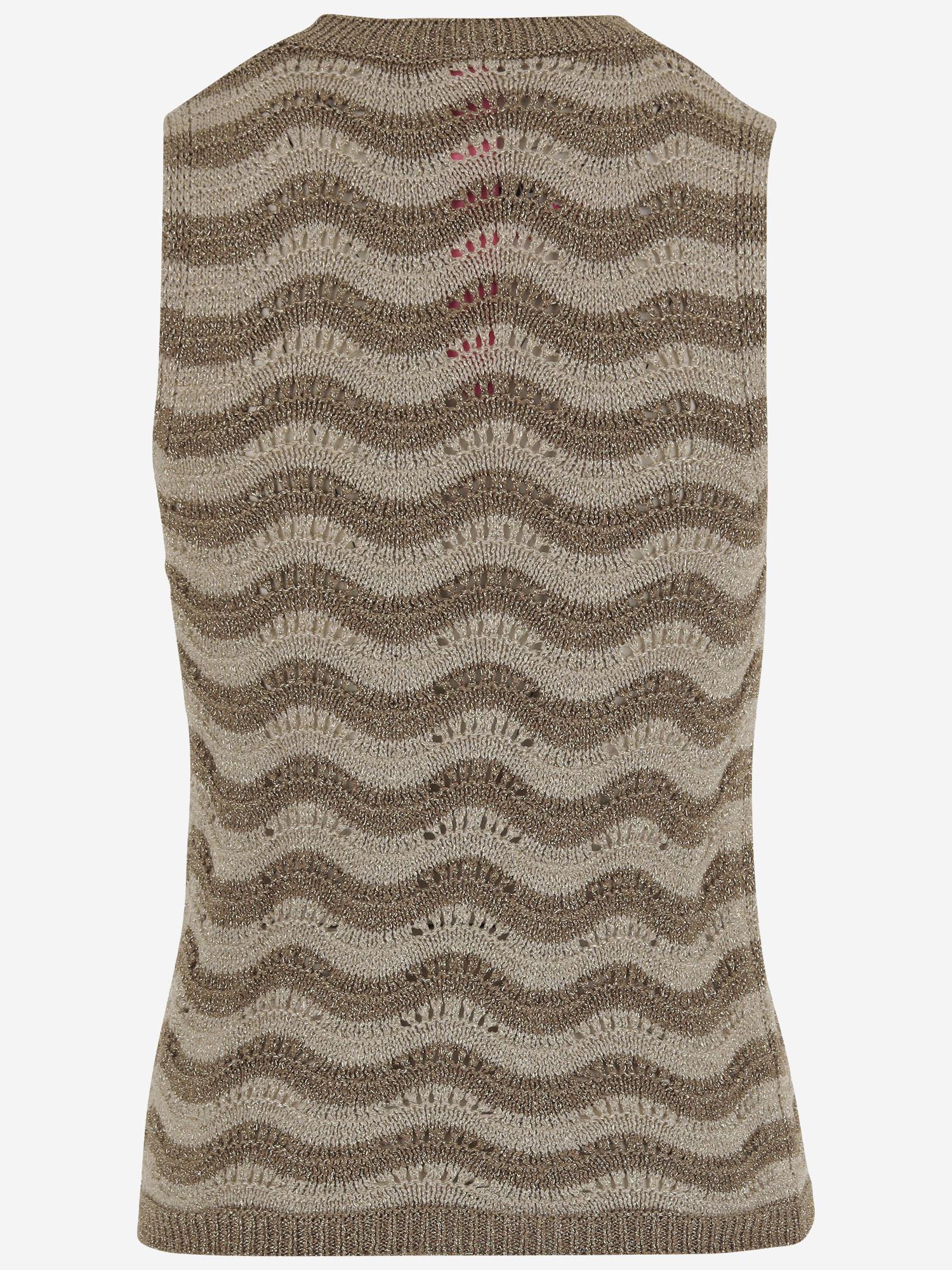 TOP IN MISTO VISCOSA CON MOTIVO ONDULATO 068 ORO COLOUR MARKET 