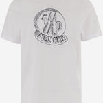 T-SHIRT IN COTONE CON STAMPA LOGO 8C00035 89AUG00A MONCLER 