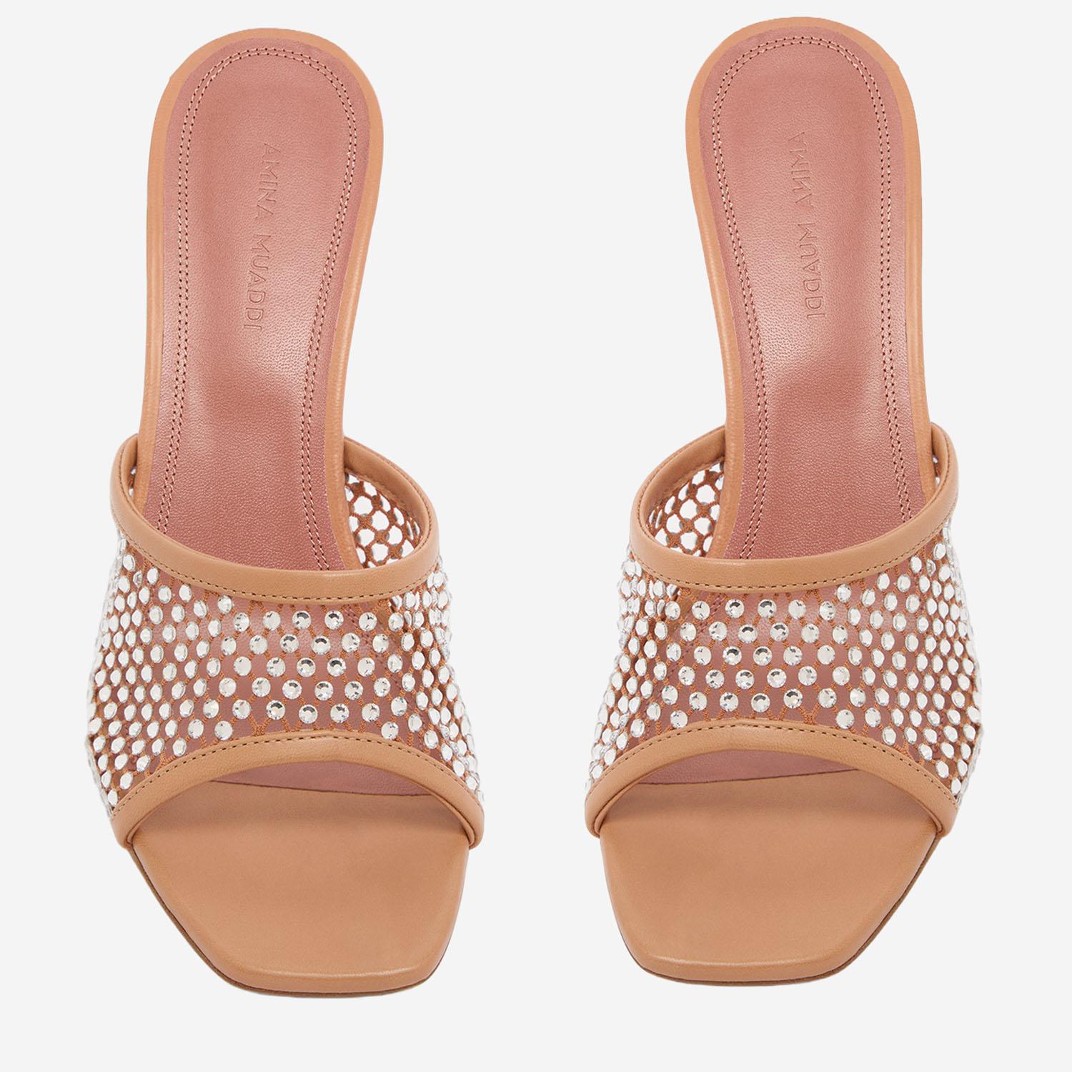 SANDALI LUPITA CRYSTAL LUPITACRYSTALNETSLIPPER 70LATTEWHITE AMINA MUADDI 