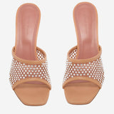 SANDALI LUPITA CRYSTAL LUPITACRYSTALNETSLIPPER 70LATTEWHITE AMINA MUADDI 