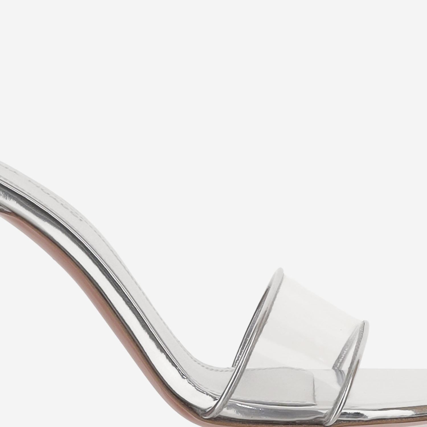 Sandali andreea glass ANDREEAGLASSSLIPPER 95SILVERTRANSPARENT AMINA MUADDI 