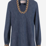 BLUSA IN DENIM DI COTONE 6B0DB03E7MR 558 VALENTINO 