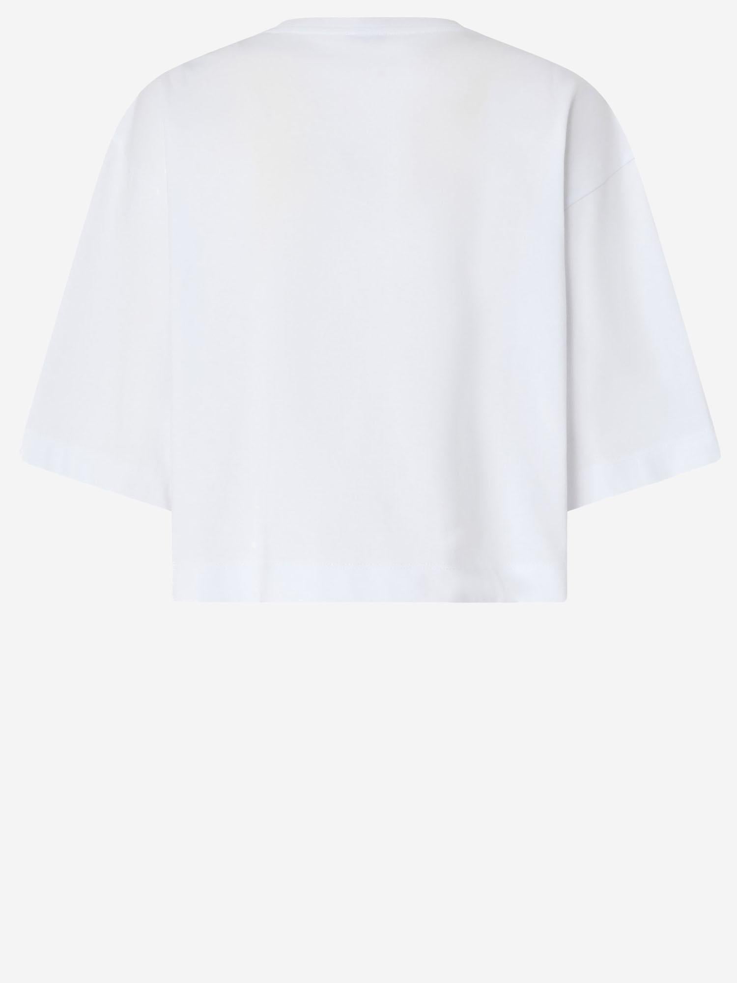 T-SHIRT CROPPED CON RICAMO LOVE BIRDS 106814 A3AMZZ1 PINKO 