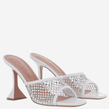 SANDALI LUPITA CRYSTAL LUPITACRYSTALNETSLIPPER 95WHITE AMINA MUADDI 