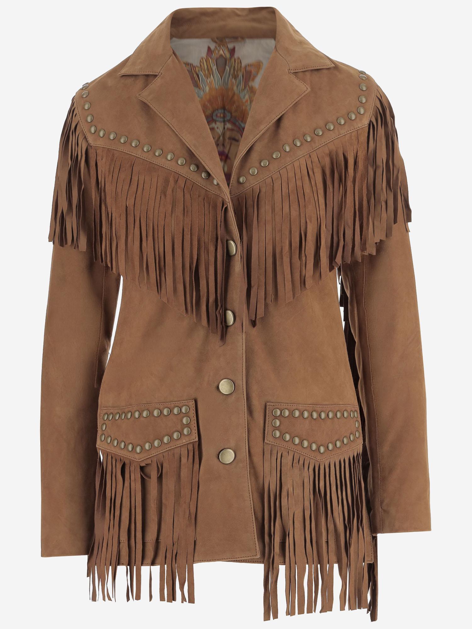 Giacca con frange in pelle scamosciata UN20 RSC375 UNCOMMON 