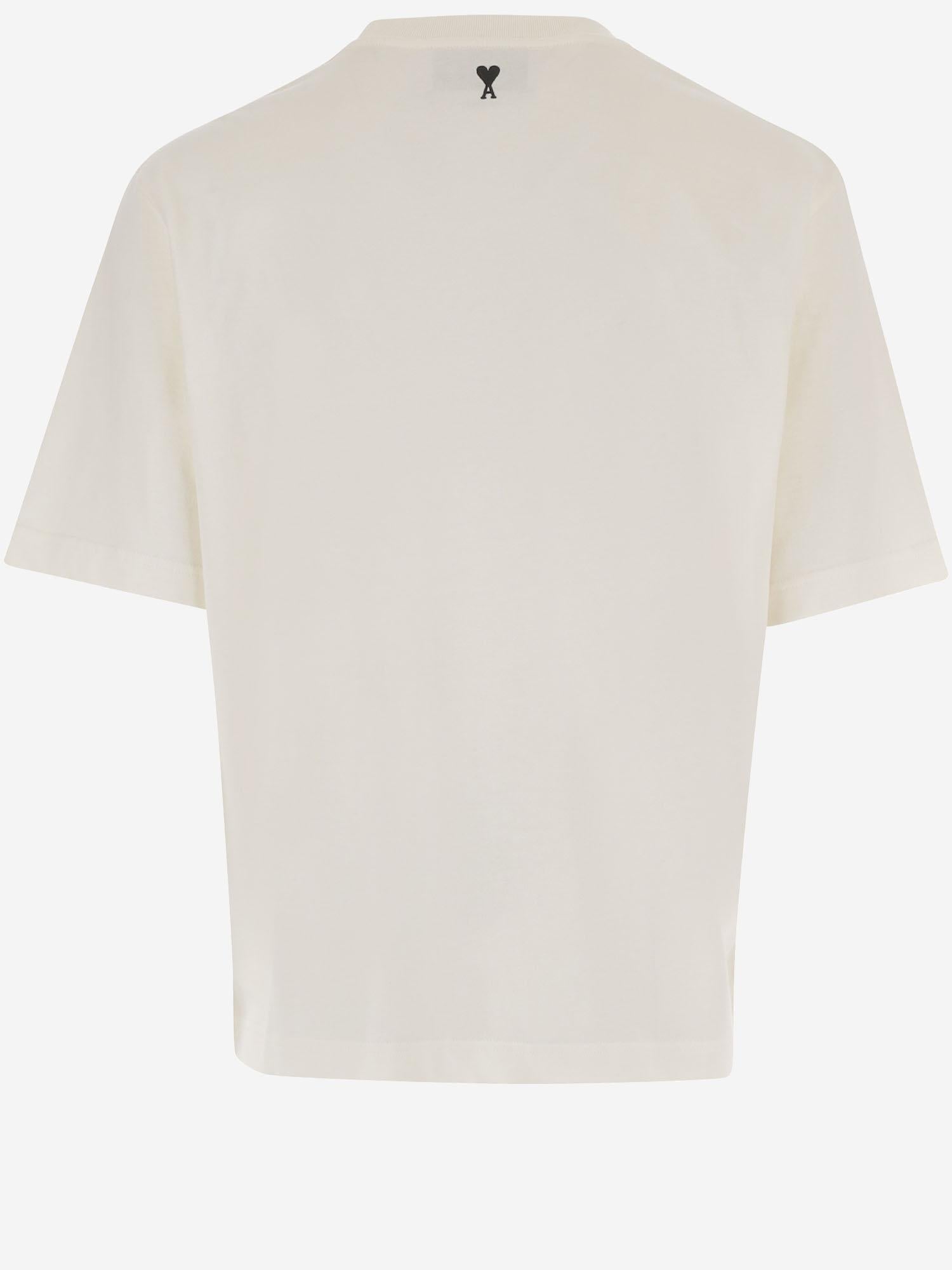 T-SHIRT IN COTONE CON STAMPA AMI PARIS HERITAGE UTS385726 136 AMI 