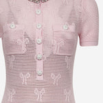 MINI ABITO IN MISTO COTONE CON FIOCCHI PF25047SAP PINK SELF PORTRAIT 