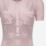 MINI ABITO IN MISTO COTONE CON FIOCCHI PF25047SAP PINK SELF PORTRAIT 