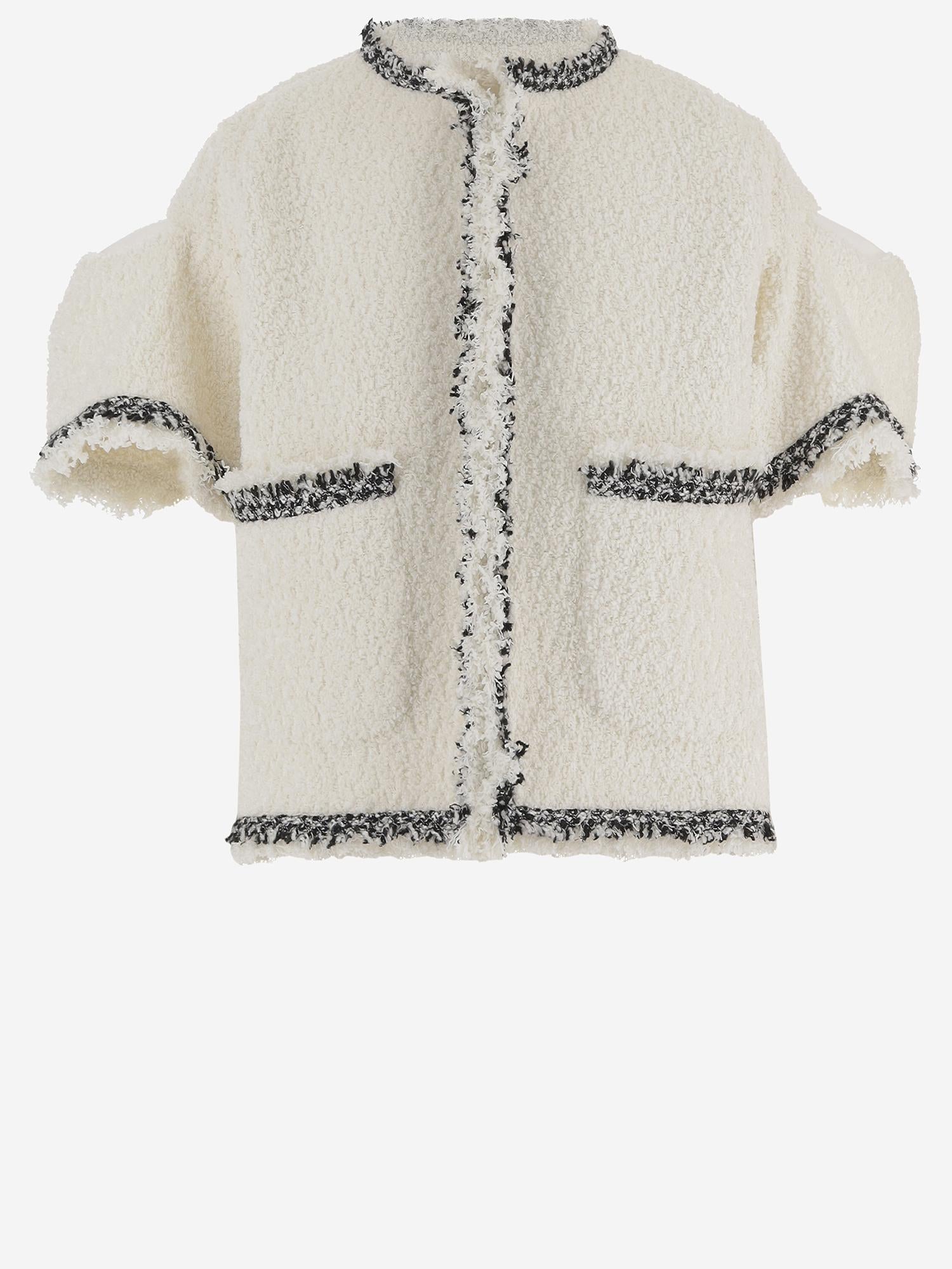 GIACCA BOUCLÉ CON PROFILI A CONTRASTO 08322 151 SACAI 