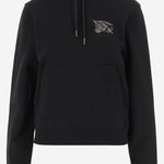 FELPA IN COTONE CON CAPPUCCIO 8115957 BLACK BURBERRY 