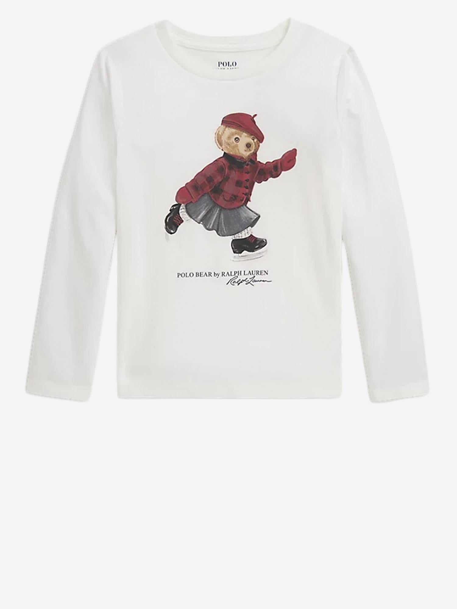 MAGLIA IN COTONE CON STAMPA POLO BEAR 313P00435 001 POLO RALPH LAUREN KIDS 