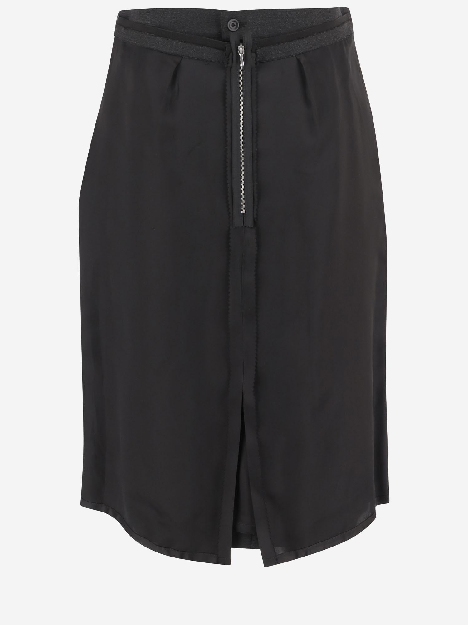 GONNA IN MISTO LANA CON ORLO GREZZO S51ME0045 MTN107855M MAISON MARGIELA 