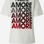 T-shirt con lettering Amore in strass 105526 A33IZR2 PINKO 