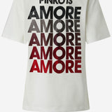 T-shirt con lettering Amore in strass 105526 A33IZR2 PINKO 