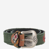 CINTURA IN PELLE E TESSUTO AZTECA ARMYGREEN WAITZ 