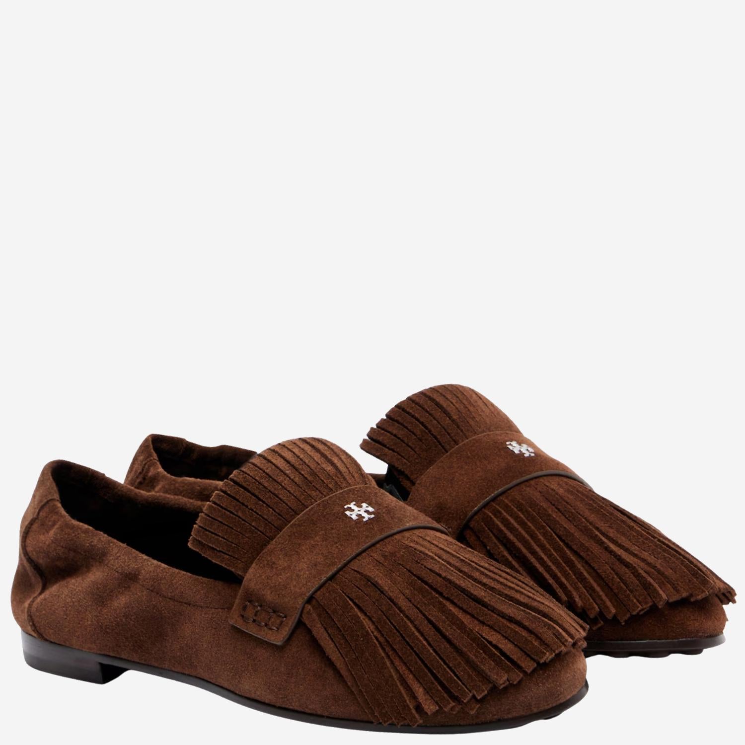 Mocassini ballerina in suede con frange decorative 176837 200 TORY BURCH 