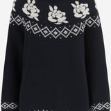 MAGLIONE IN LANA CON MOTIVO GEOMETRICO 294925 NAVY MAGDA BUTRYM 