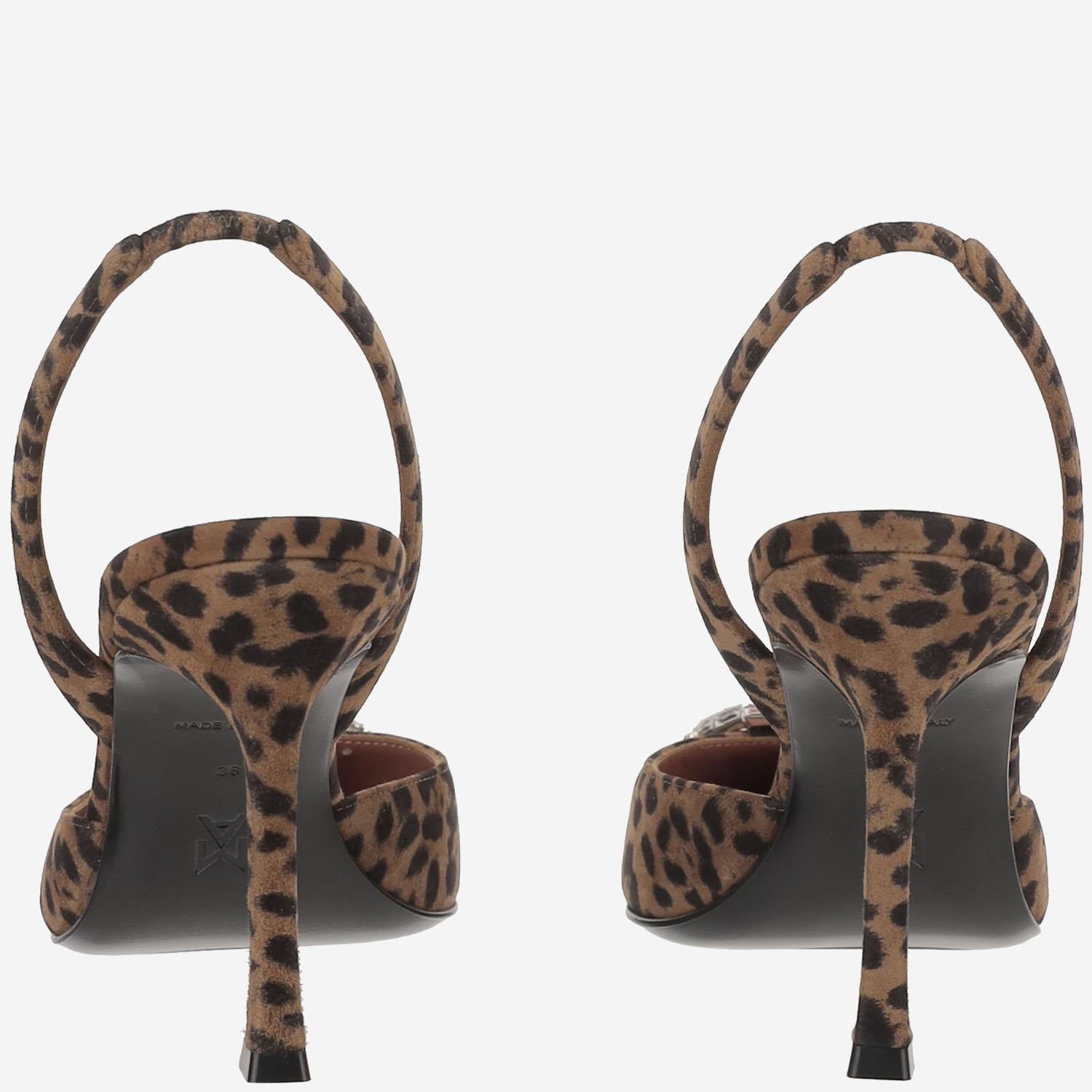 CAMELIA SLINGBACK IN SUEDE CAMELIASLING LEOPARD AMINA MUADDI 