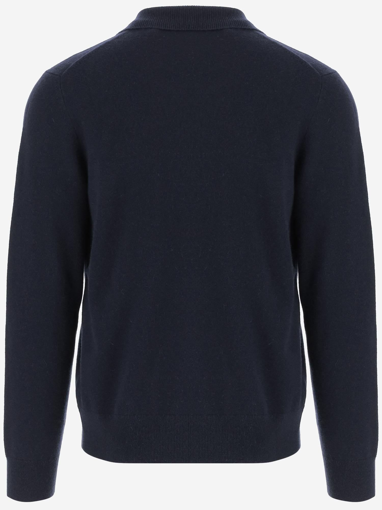MAGLIONE IN MISTO CASHMERE STRETCH 8112131 NAVY BURBERRY 