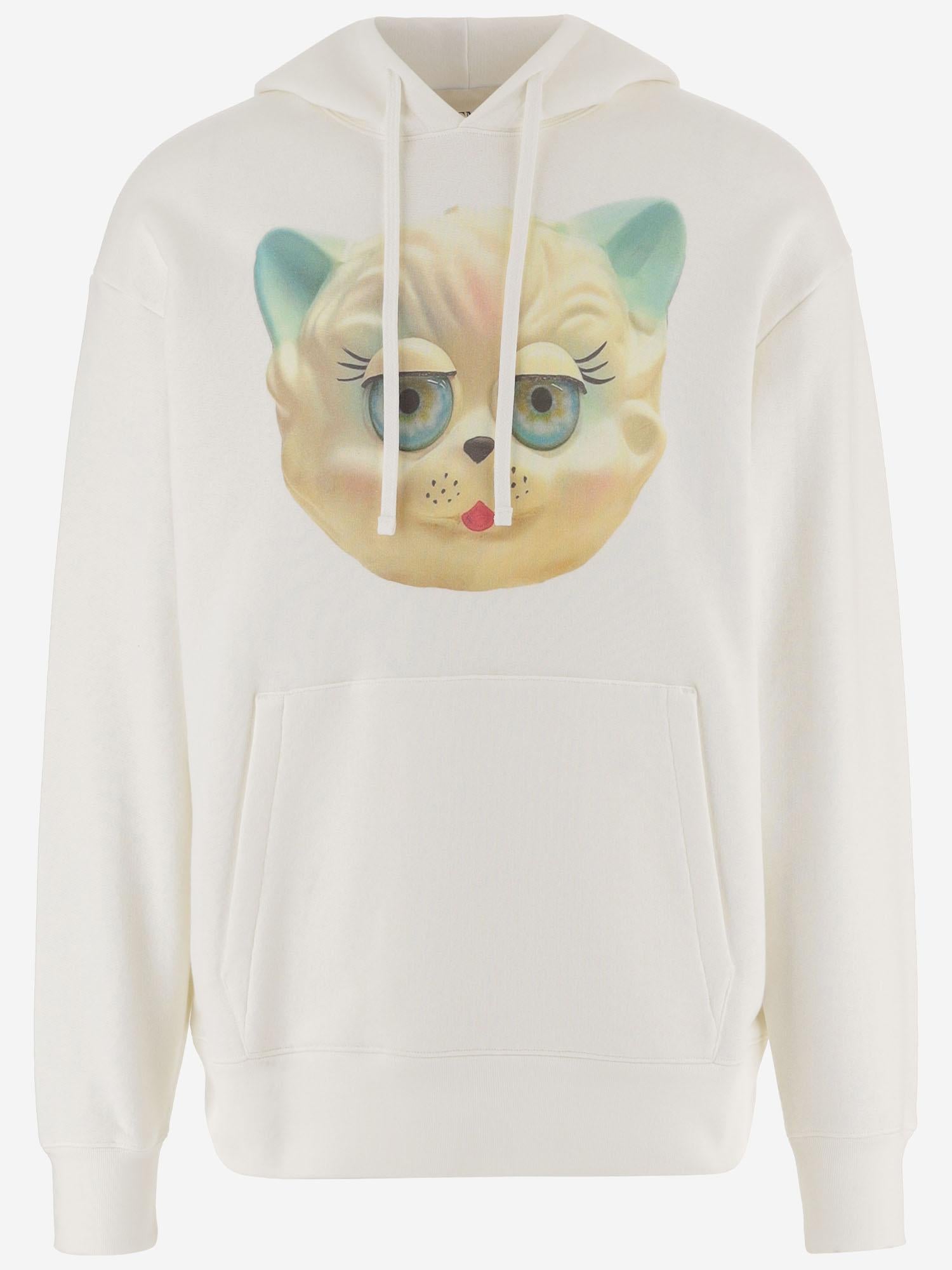 Felpa in cotone con Stampa Le Chat De La Maison 8V3MF28N BD1A03 VALENTINO 