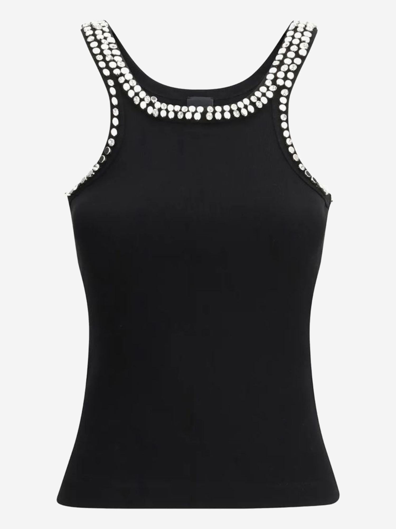 Top a costine con ricami gioiello 104109 A35YZ99 PINKO 