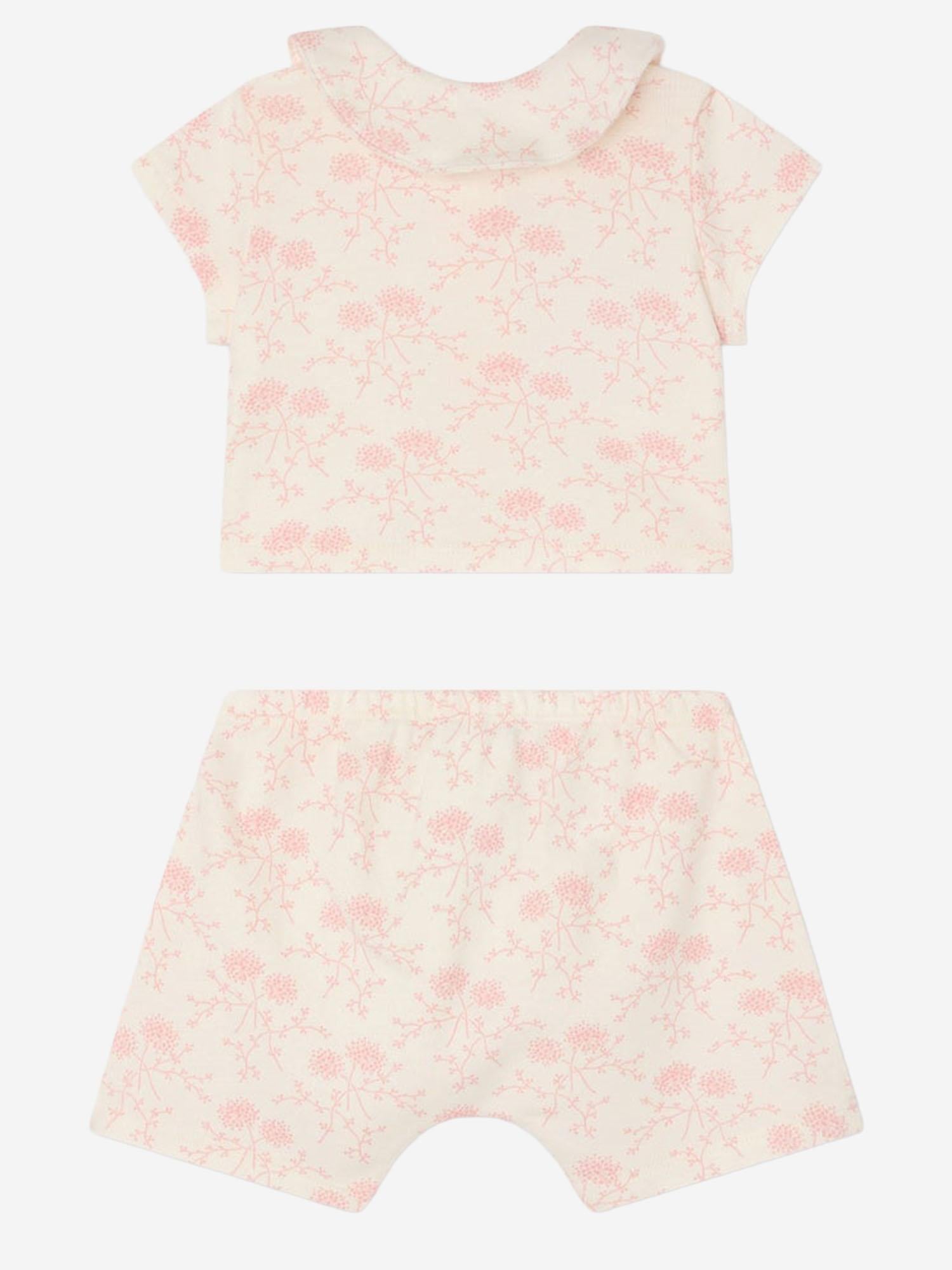 SET LAELIA IN COTONE CON MOTIVO A FIORI S06NNIK00012 521 BONPOINT KIDS 