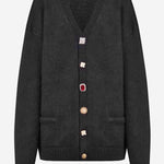 CARDIGAN IN ALPACA E LANA CON BOTTONI MISMATCH UE54KN240B BLACK VETEMENTS 