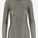 MAGLIA IN NYLON STRETCH CON MOTIVO GEOMETRICO 011121 2623604 DRIES VAN NOTEN 
