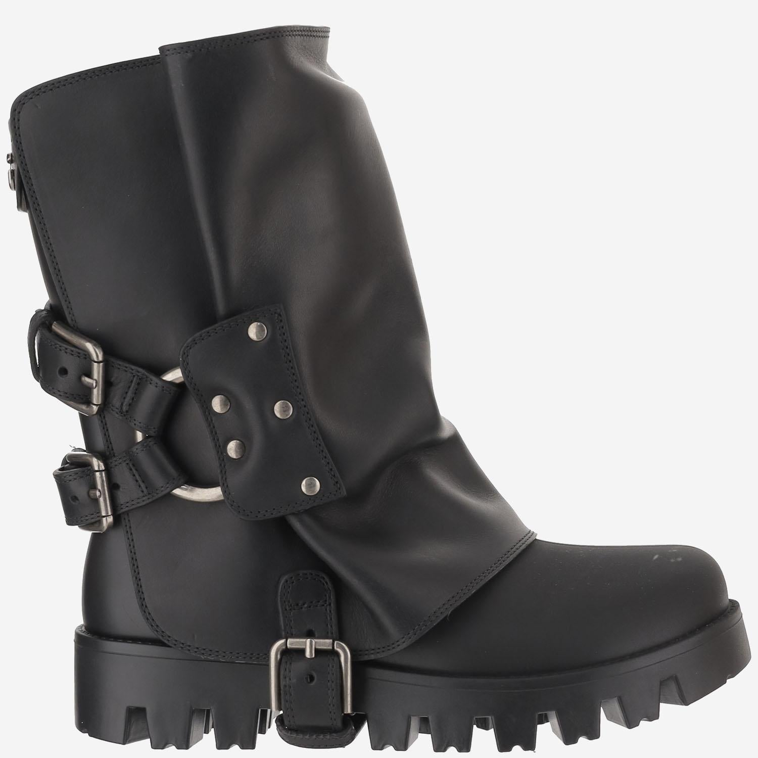 STIVALETTI IN GOMMA E PELLE CT1109 AX8728B956 DOLCE & GABBANA 