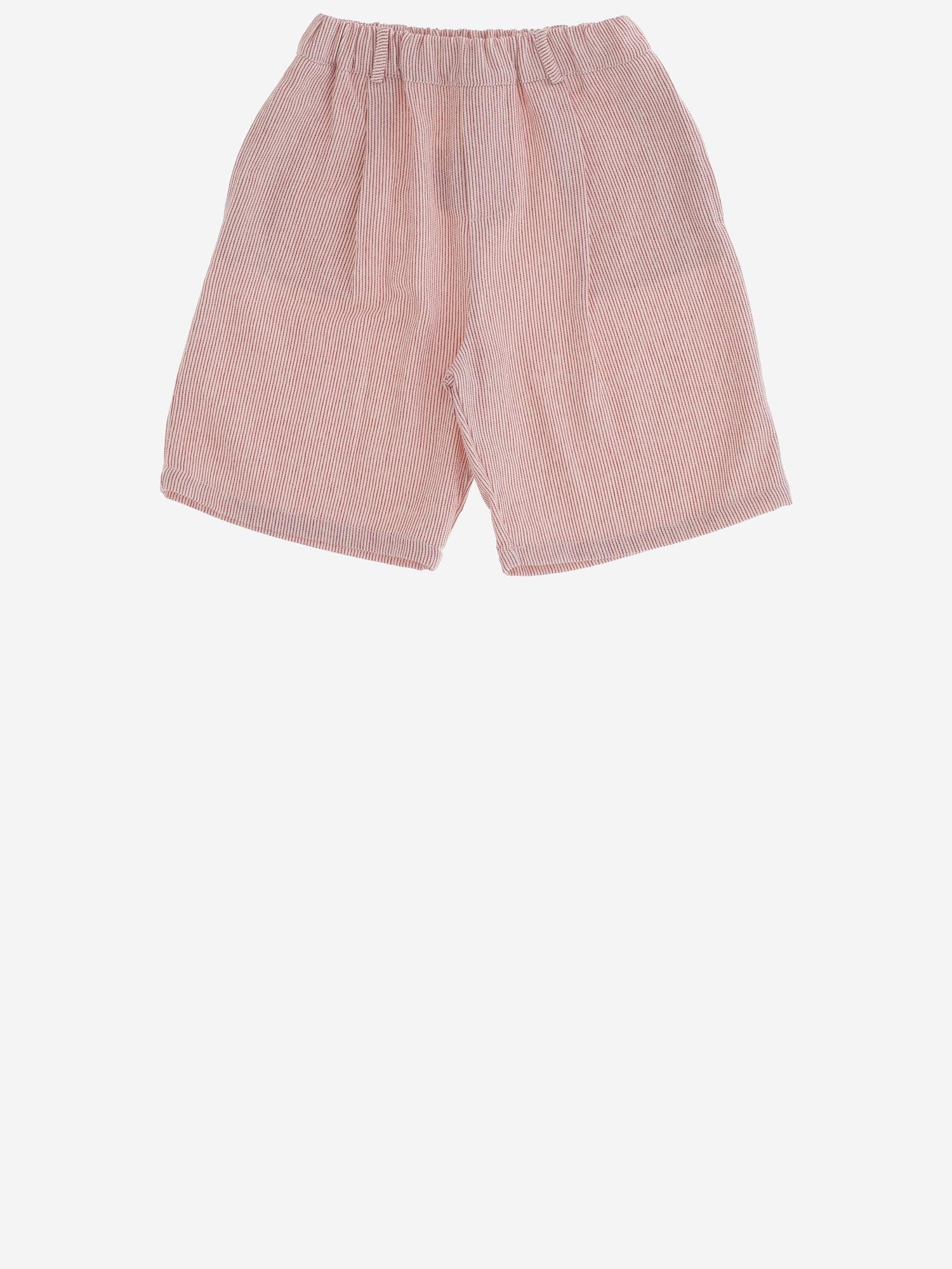PANTALONI CORTI IN MISTO COTONE A RIGHE 24618064 327 BABE & TESS KIDS 