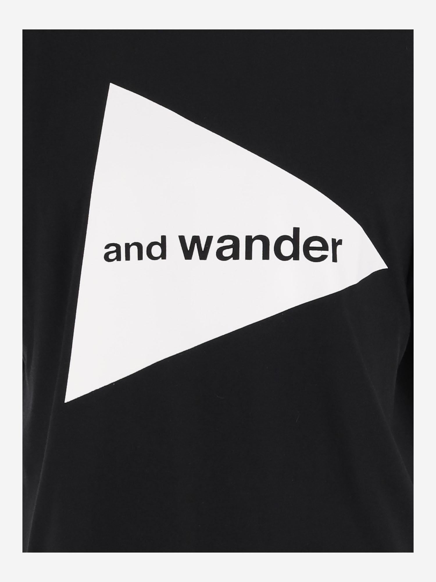T-SHIRT IN MISTO COTONE CON LOGO 5746984076 010 AND WANDER 