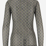 MAGLIA IN NYLON STRETCH CON MOTIVO GEOMETRICO 011121 2623604 DRIES VAN NOTEN 