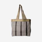 BORSA SHOPPING CON MOTIVO A RIGHE AU820993 08BLACK/WHITE EJA 