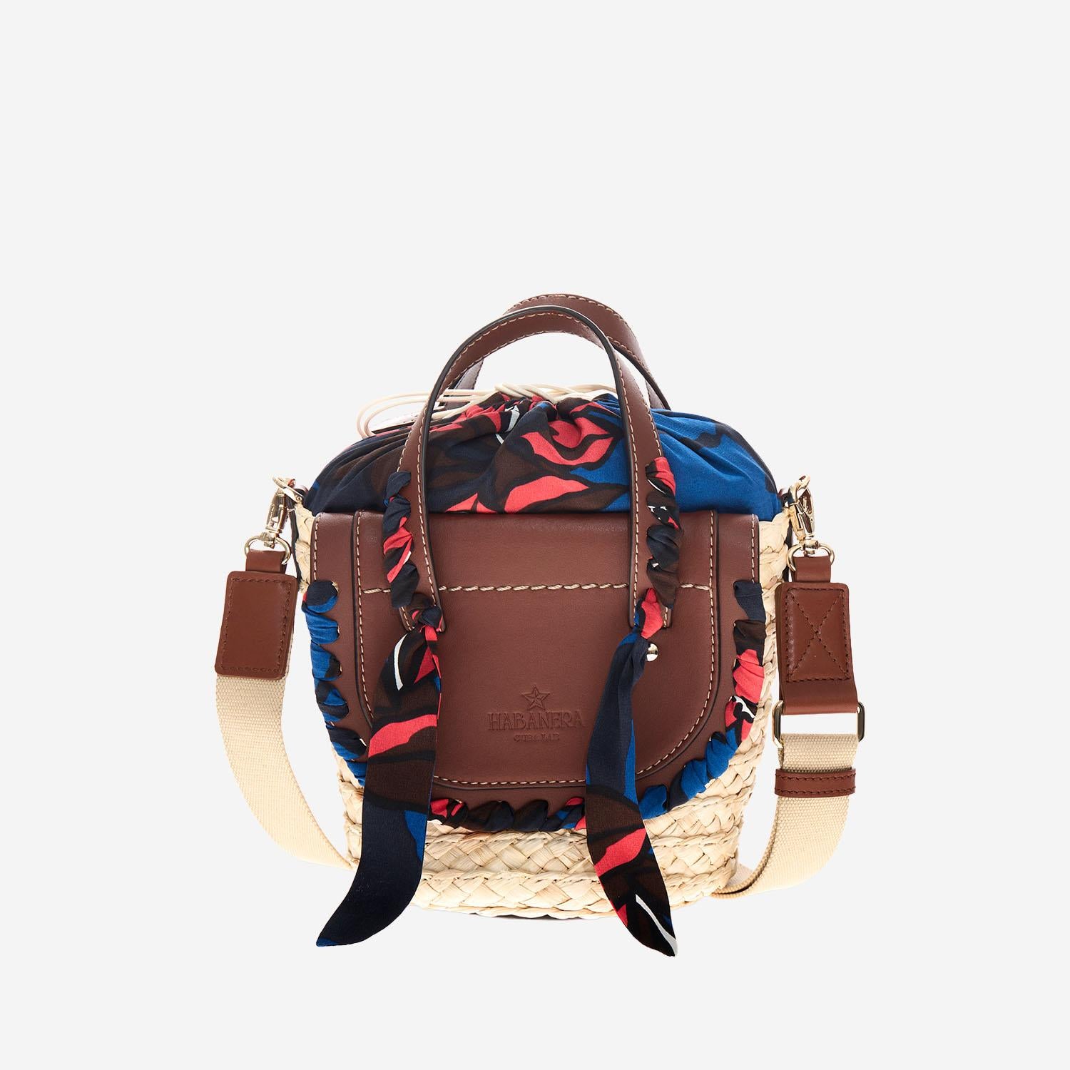 BORSA HABANERA IN PELLE E RAFIA HABANERASILK HIBISCUS CUBA LAB 