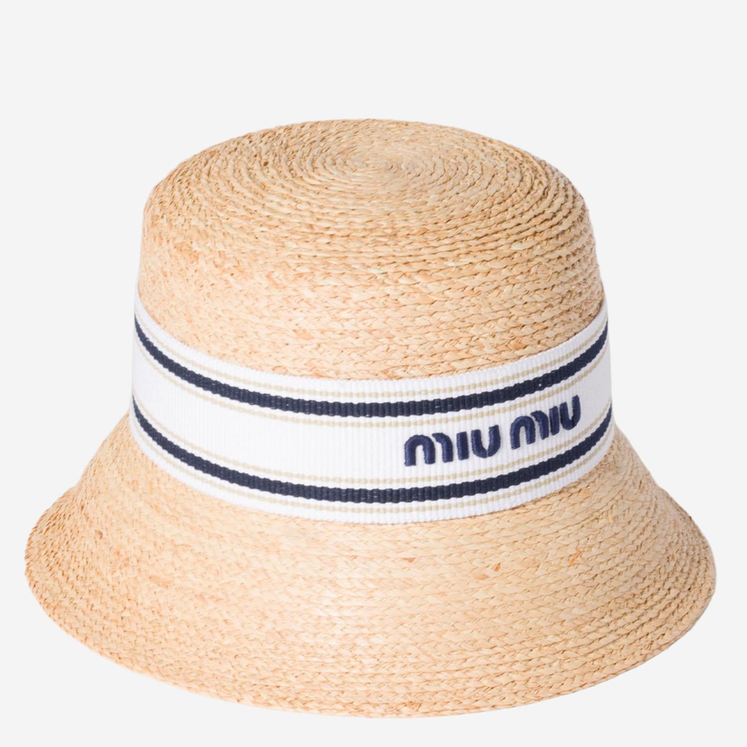 Cappello in raffia 5HC307 2CQUF0N86 MIU MIU 