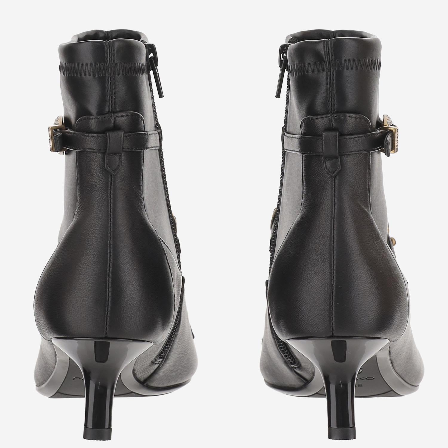 STIVALETTI GLORIA IN MISTO PELLE CON CINTURINI DECORATIVI SD0493 P003Z99 PINKO 
