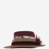 CAPPELLO fedora IN LANA BORDEAUXFEDORAHATWITHFEATHERS NATURAL ALEXIA ALVAREZ DE TOLEDO 