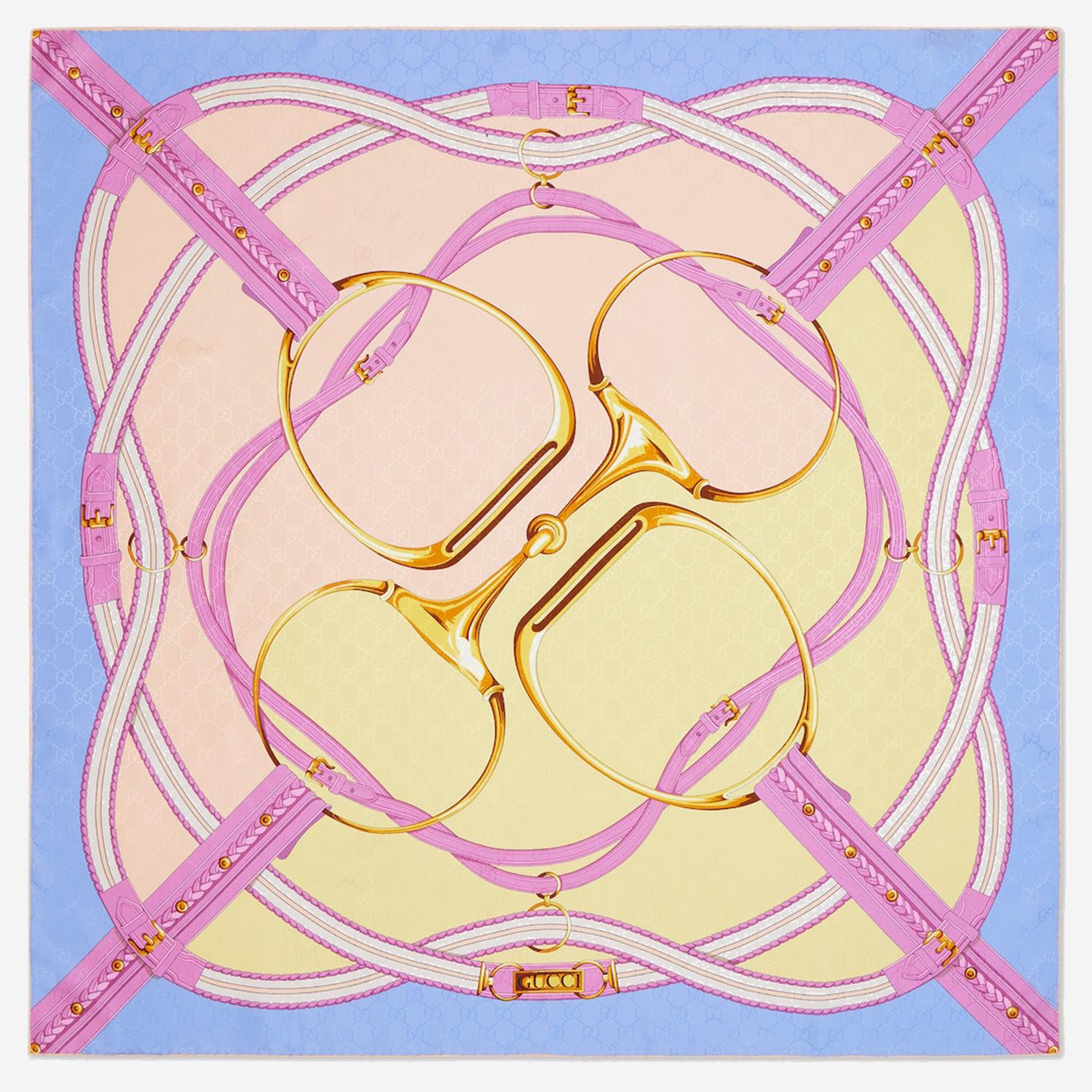 Foulard in jacquard di seta stampato 767130 3G0094976 GUCCI 