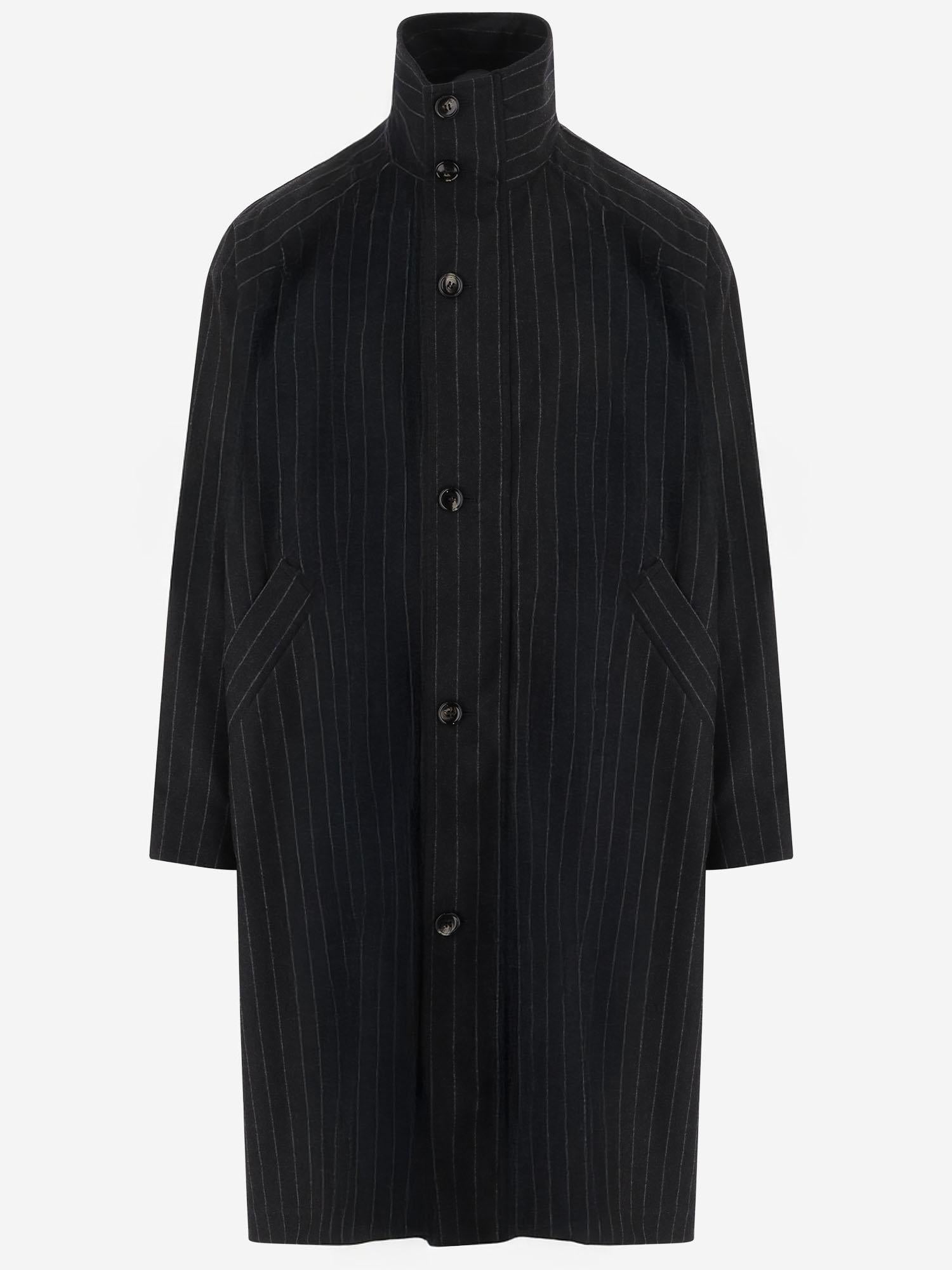 CAPPOTTO IN MISTO CASHMERE CON MOTIVO A RIGHE GM002277 TE17628O8007 GIORGIO ARMANI 