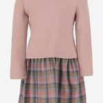 ABITO CON COLLETTO ARRICCIATO E GONNA CHECK MITARUCHE 12 NICOLETTA FANNA KIDS 