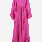 ABITO LUNGO IN SETA DLWPDFRL01 FUCSIA PERO 