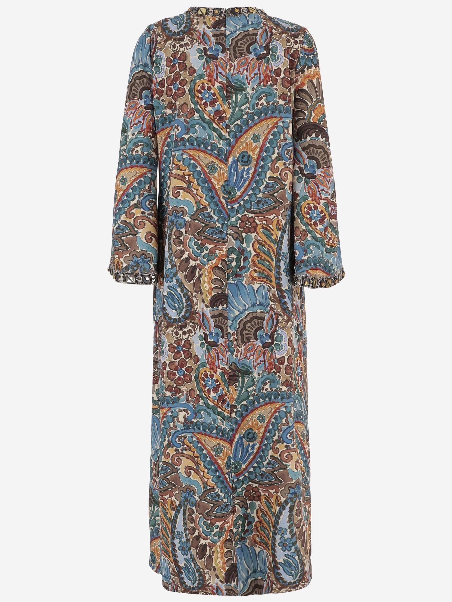 Abito remi con fantasia floreale damascata REMI BLUE PHILIPPA 1970 