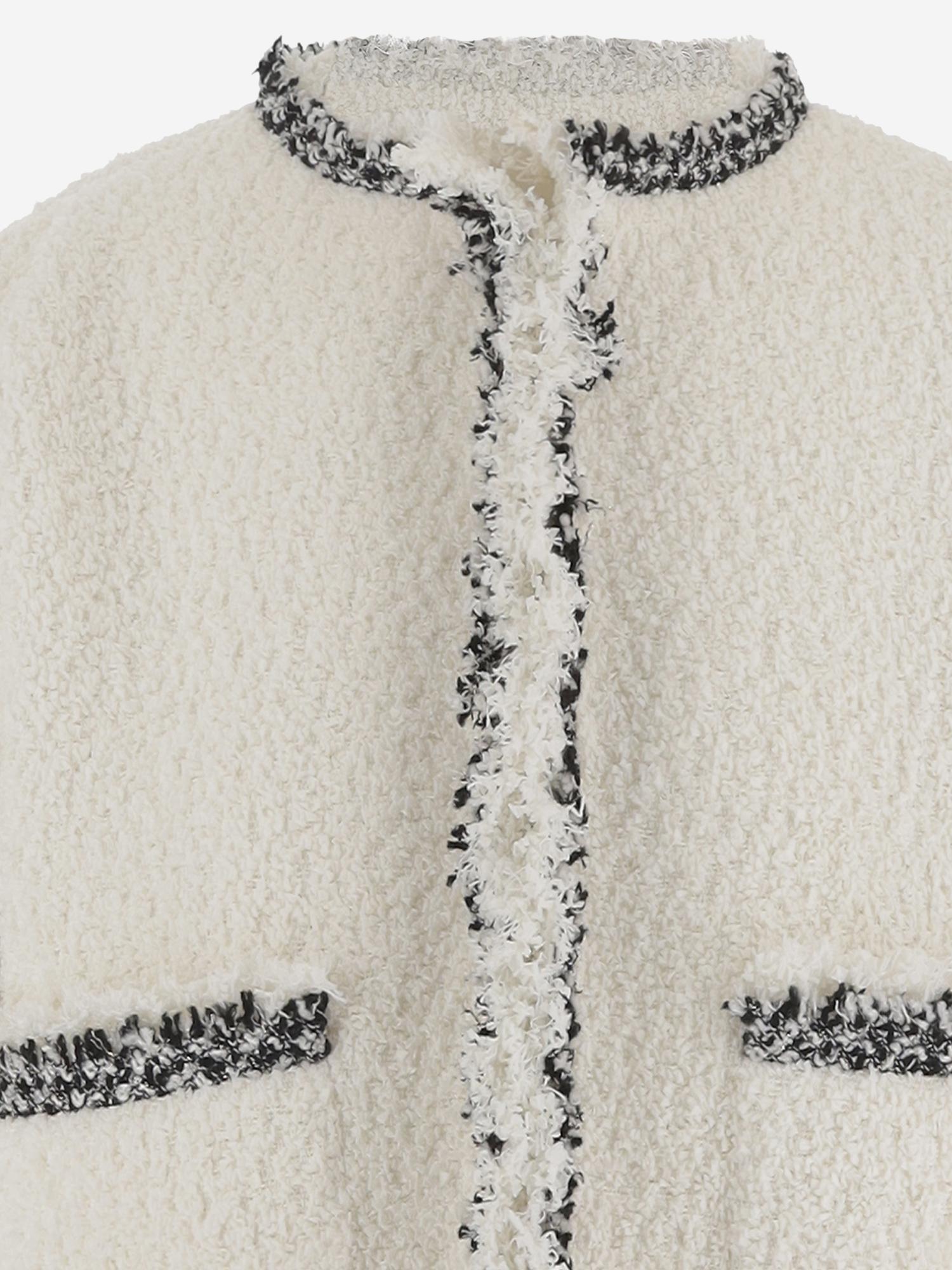 GIACCA BOUCLÉ CON PROFILI A CONTRASTO 08322 151 SACAI 